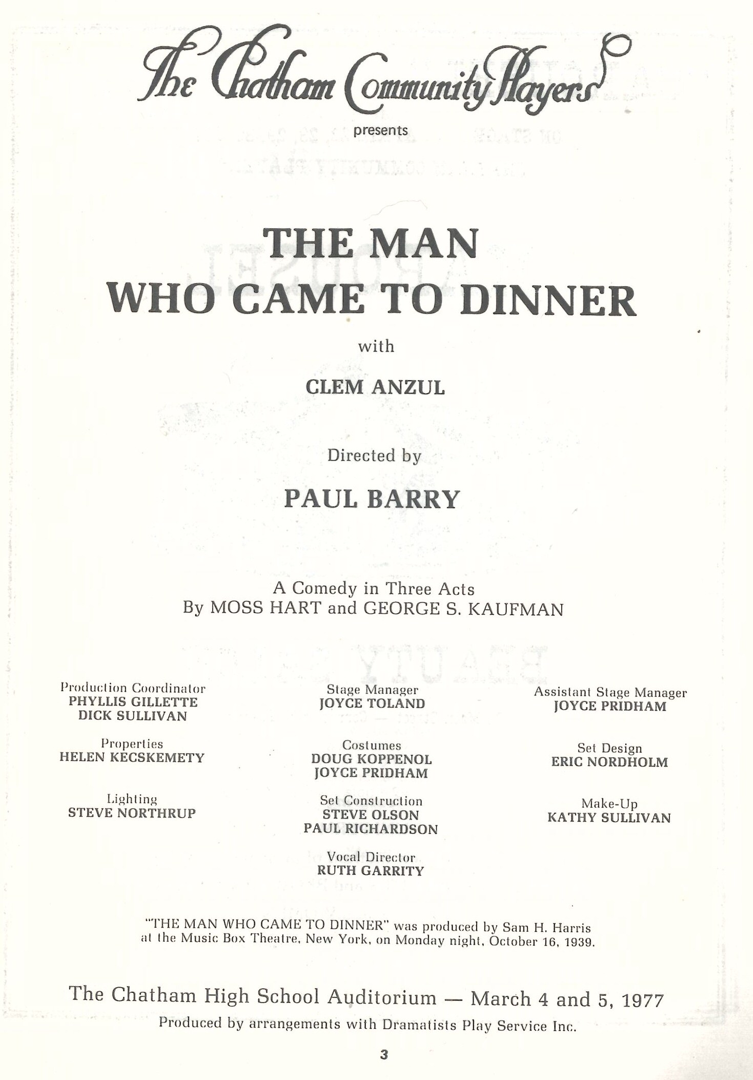 The Man Who Came To Dinner (1977)