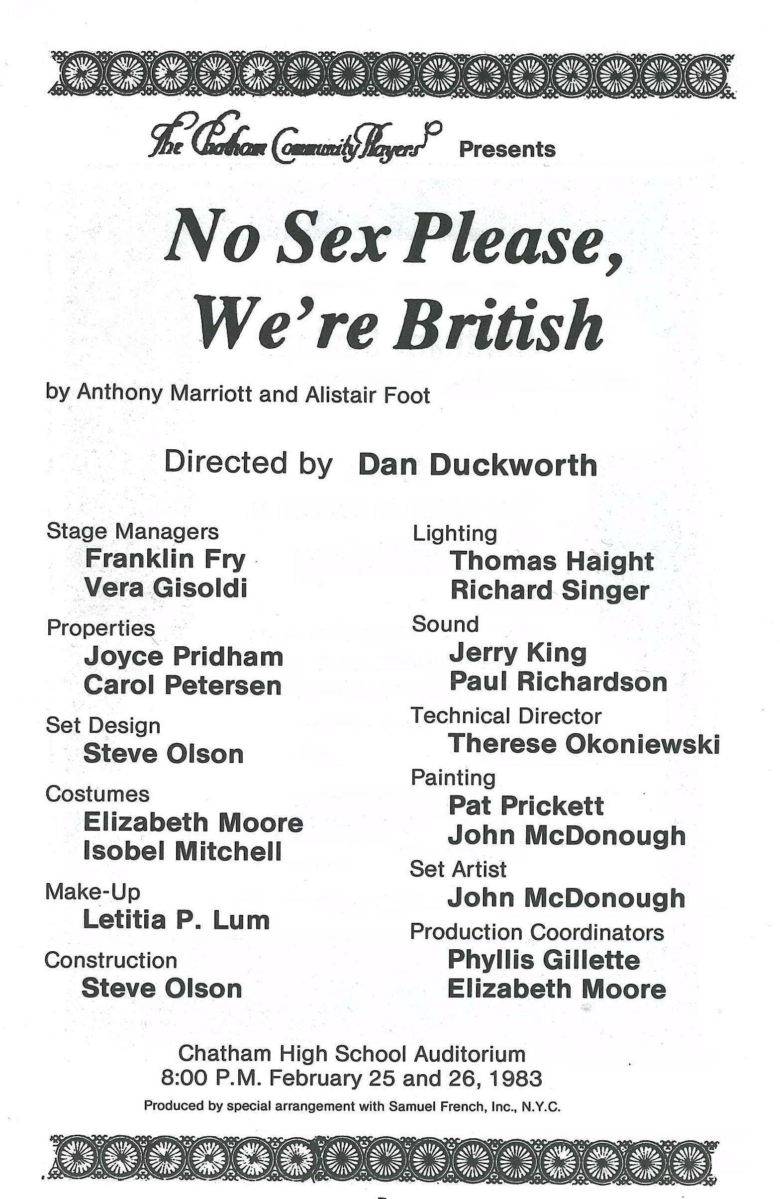 No Sex Please, We're British (1983)