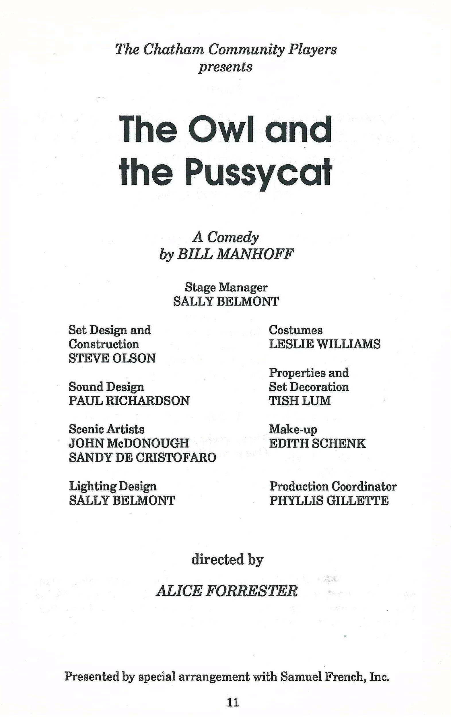 The Owl and the Pussycat (1988)