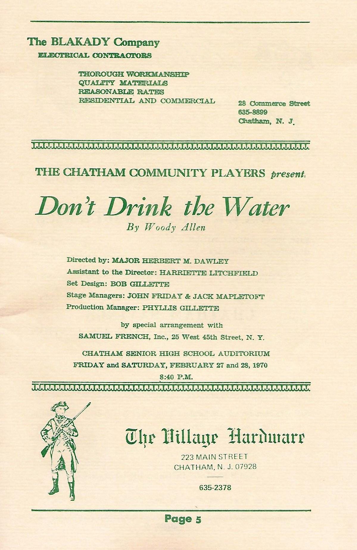 Don't Drink the Water (1970)