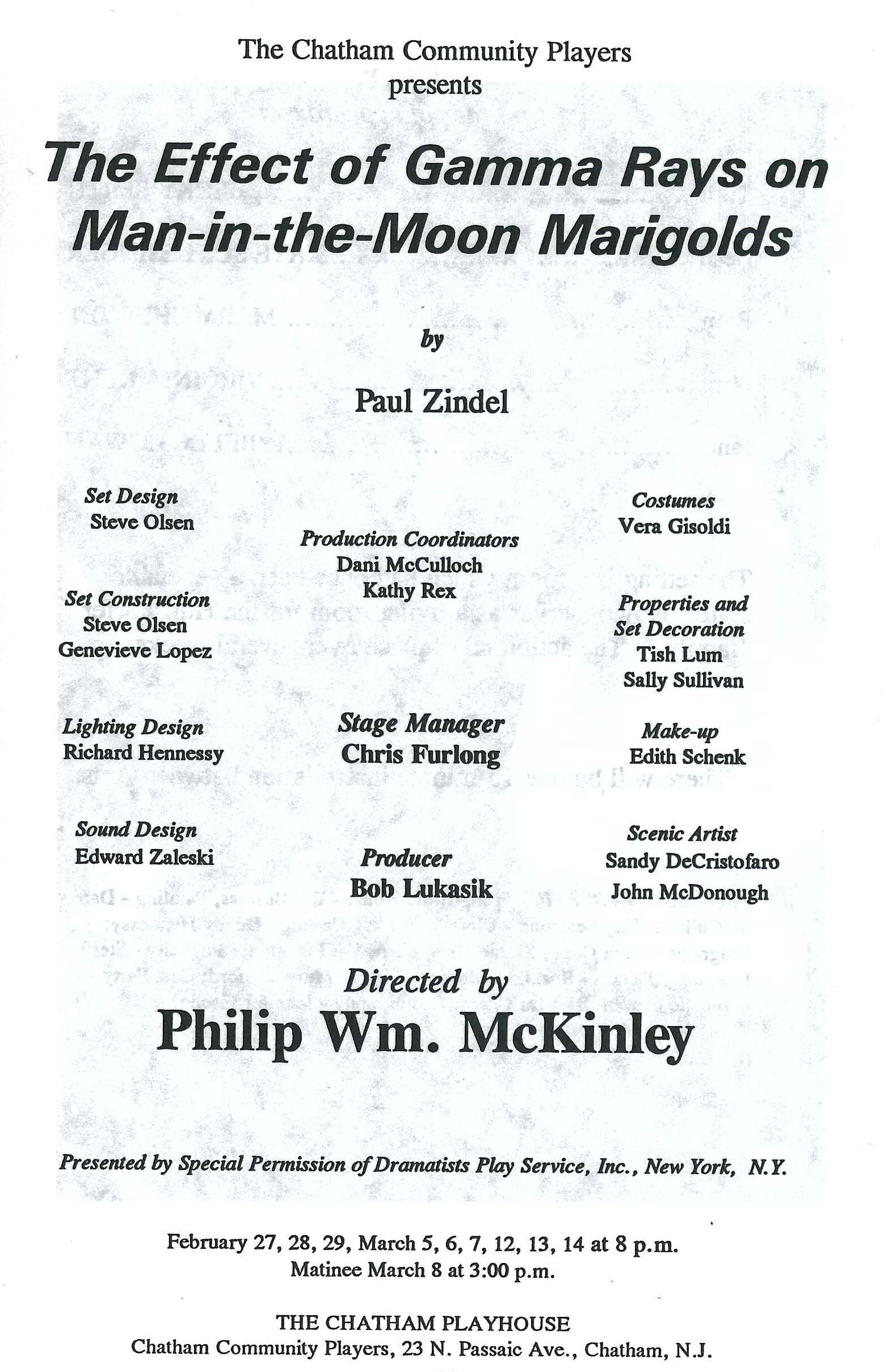 The Effect of Gamma Rays on Man-in-the-Moon Marigolds (1992)
