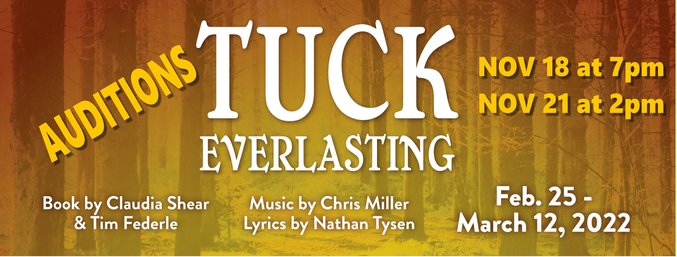 Tuck Everlasting The Musical Auditions