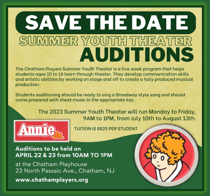 Save The Date Summer Theater Camp, ANNIE