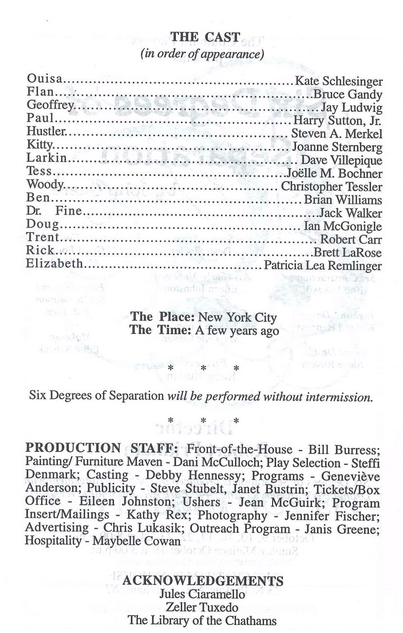 six degrees of separation cast