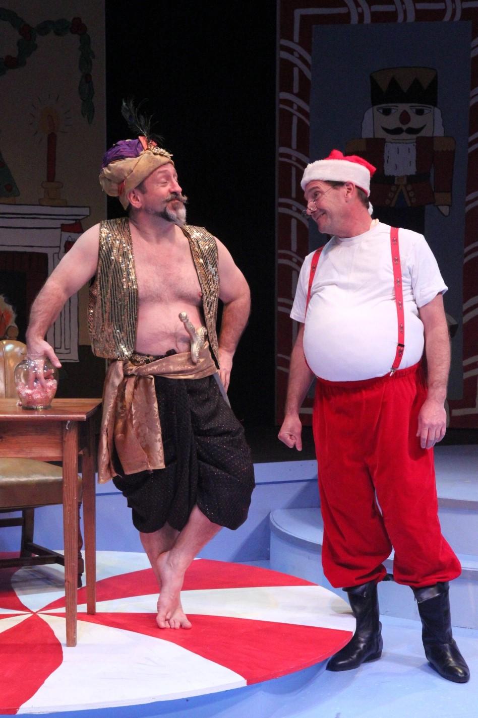The brilliant playwright and a fellow cast member in “Thief of North Pole.”